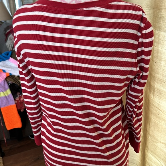 Lauren Ralph Lauren, black label extra large waffle knit top with raw high tie - Picture 4 of 5